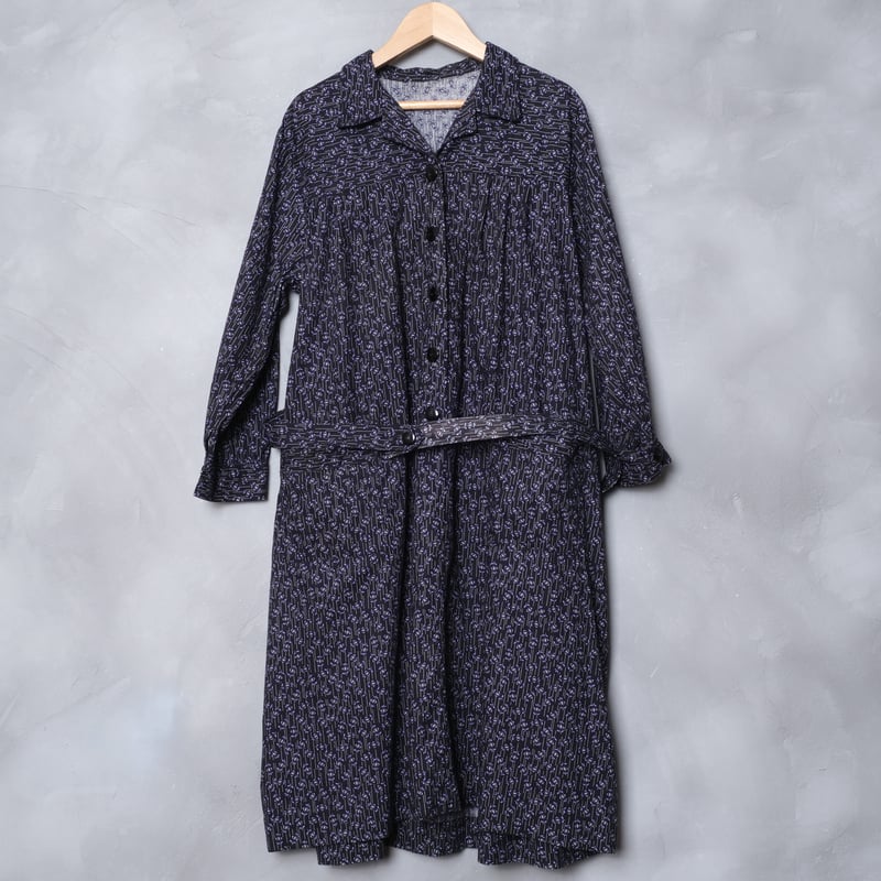 40s 50s ヴィンテージ フレンチ インディゴコットン スカート ビンテージ 40-50s French Vintage Cotton Work Dress Dead