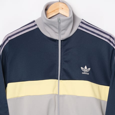 70-80s Vintage adidas VENTEX Track Jacket Grey×Navy×Yellow (Made in France)