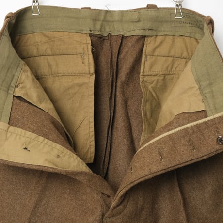50s French Army Wool Trousers Size 25 Dead Stock