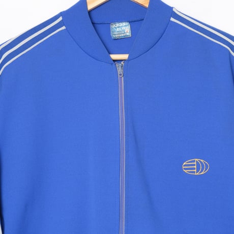 60s Vintage adidas Ventex Collarless Track Jacket Early World Mark Blue (Made in France)
