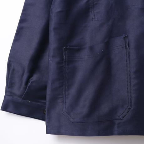 40–50s France Vintage Le Favori Blue Moleskin Jacket Dead Stock