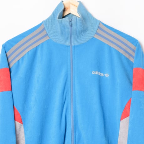 70-80s Vintage adidas Ventex Track Jacket Model Challenger Light Blue × Red (Made in France)