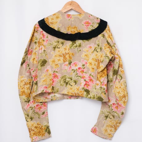 Early 1900s France Antique Floral Jacket