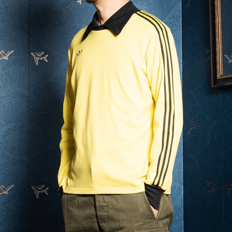 70-80s Vintage adidas Ventex Game Shirt Yellow × Black (Made in France)
