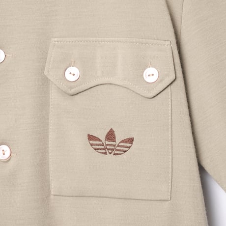 70s Vintage adidas GEORG SCHWAHN Button Jacket Dark Beige (Made in West Germany)