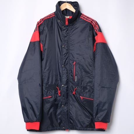 80s Vintage adidas Ventex Nylon Coat Navy × Red (Made in France)