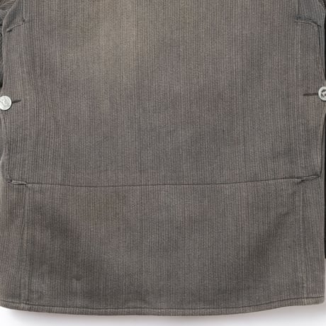 40s France Vintage Manu France Gray Cotton Pique Hunting Jacket