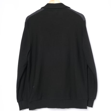 70-80s Vintage adidas  EIN SCHWAHN Button Knit Jacket Black (Made in West Germany)