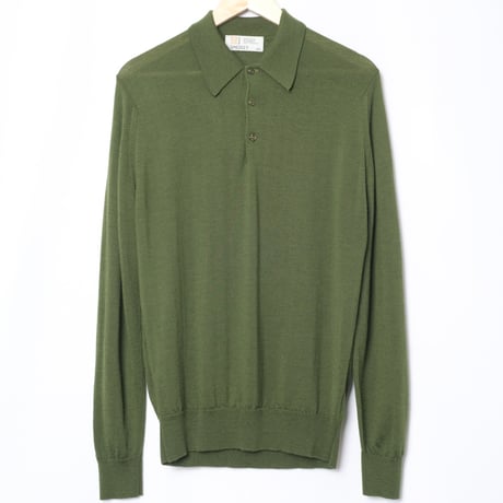 90s JOHN SMEDLEY Merino Wool Knit Polo（Made in England）