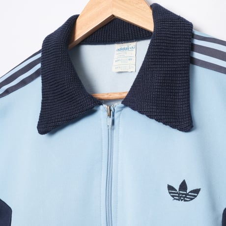 70-80s Vintage adidas Track Jacket Light Blue × Navy (Made in France)