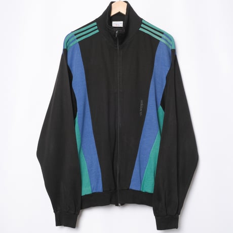 80s Vintage adidas Ventex Knit Track Jacket Black （Made in France)