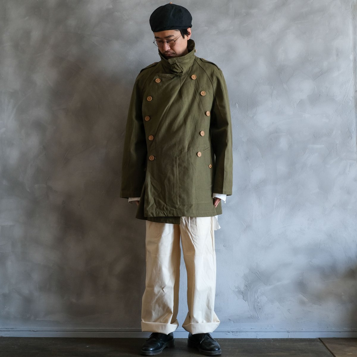 French Army M38 Motorcycle Coat 2nd Wood Butto