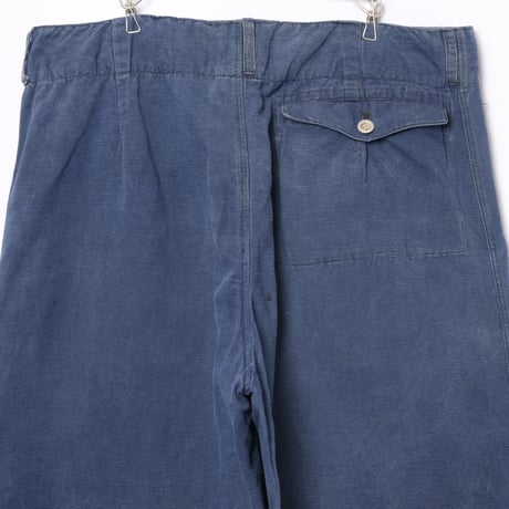 German Army LuftWaffe Blue Cotton Linen Mechanic Trousers