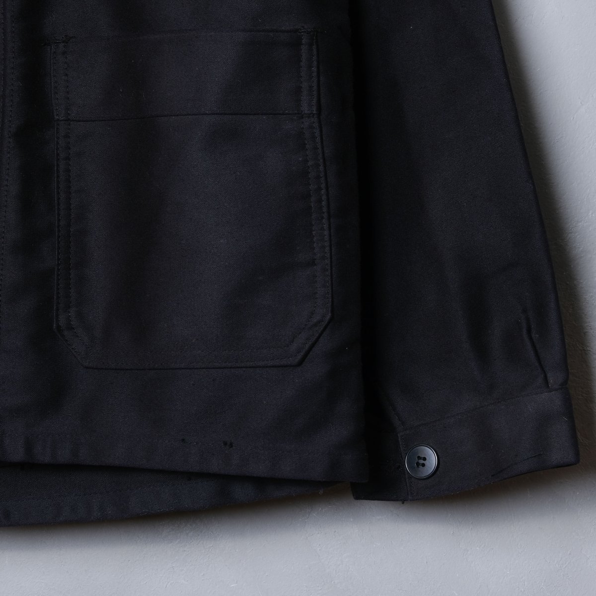 50-60s Le Mont St Michel Black Moleskin Jacket