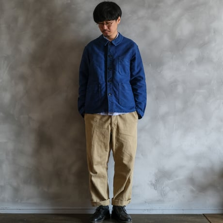 50-60s Le Mont St Michel Blue Moleskin Jacket