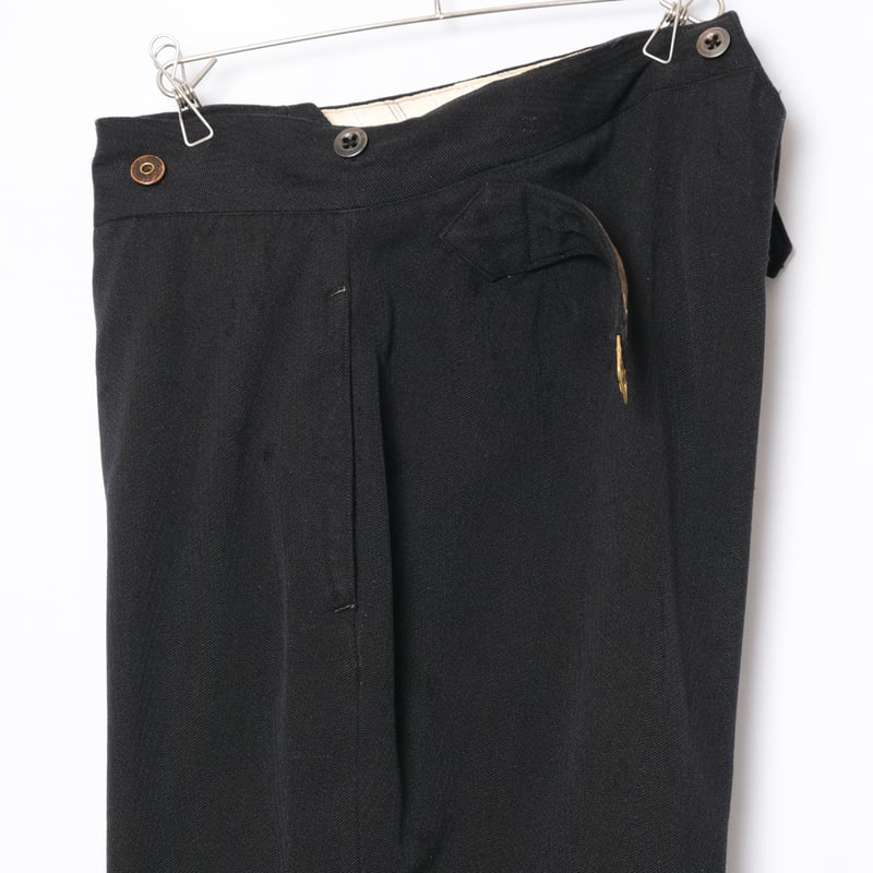 30-40s France Vintage Wool Black Trousers | Ugl