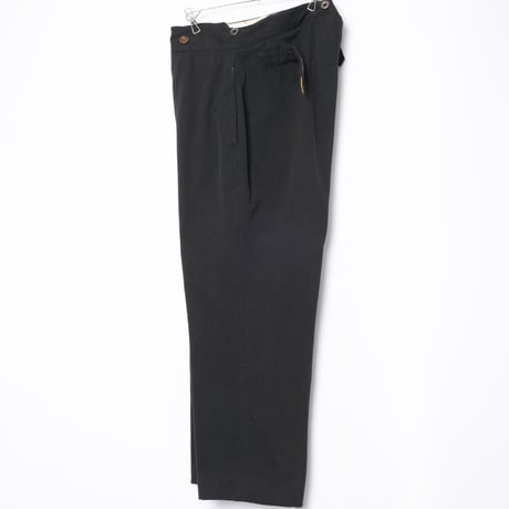 30-40s France Vintage Wool Black Trousers