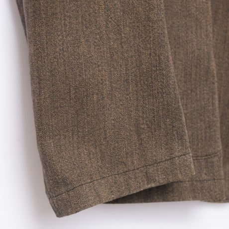 30-40s France Vintage  Brown Black Chambray Work Jacket Dead Stock