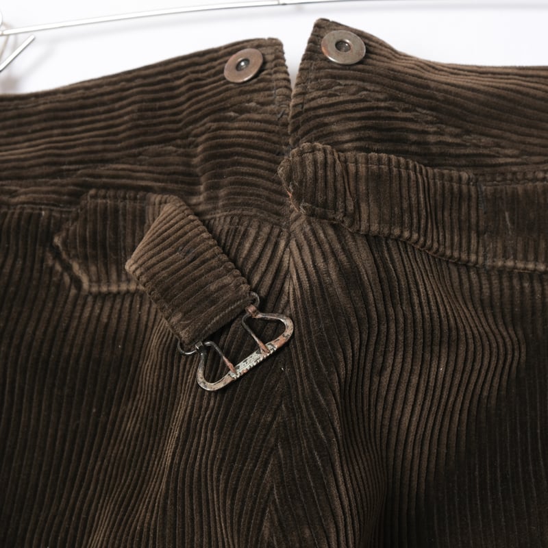 s*o様 60sビンテージ フランス 太畝コーデュロイ ダークブラウン スモーキ 30-40s France Vintage LE MECANO Dark Brown Cord