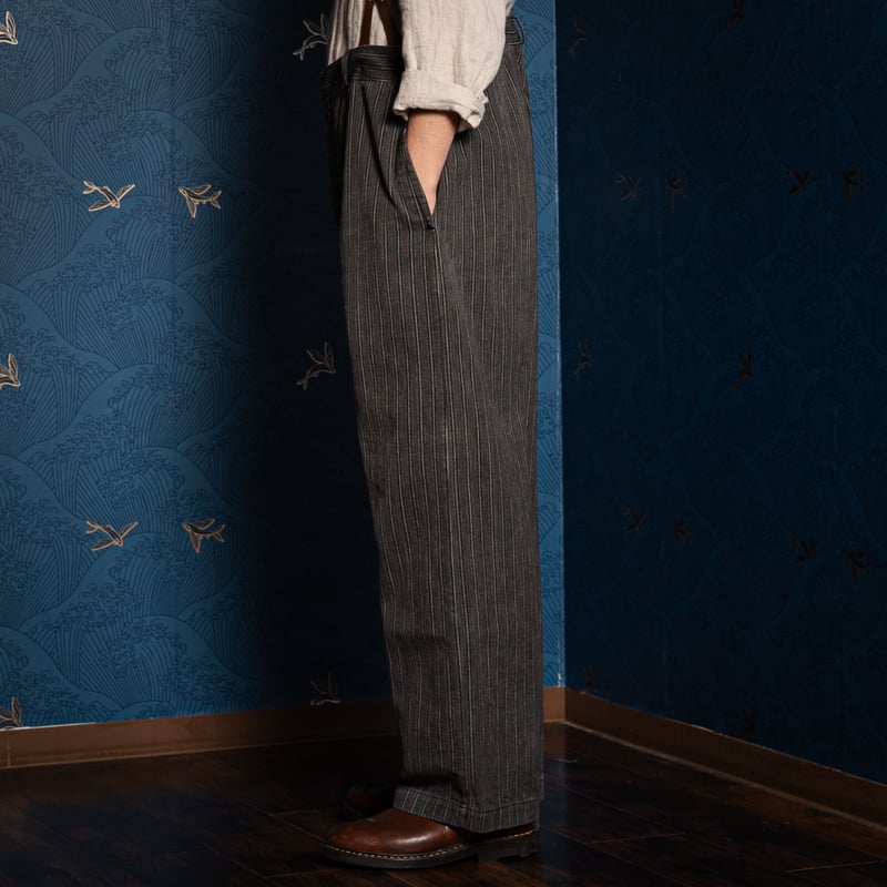 美品 40s 50s フランス ベスト ユーロヴィンテージ ストライプ ブラック 2023041312.jpg