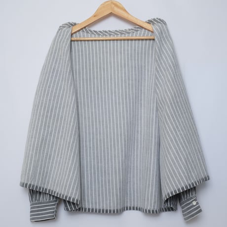 ‐1920s French Antique Stripe Cotton farmers Blouse