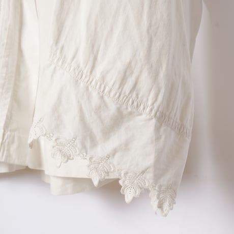 France Antique Frill Cotton  Blouse  2