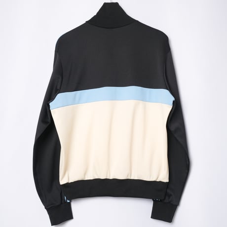 70-80s Vintage adidas Track Jacket Ivory × Black × Light Blue (Made in France)
