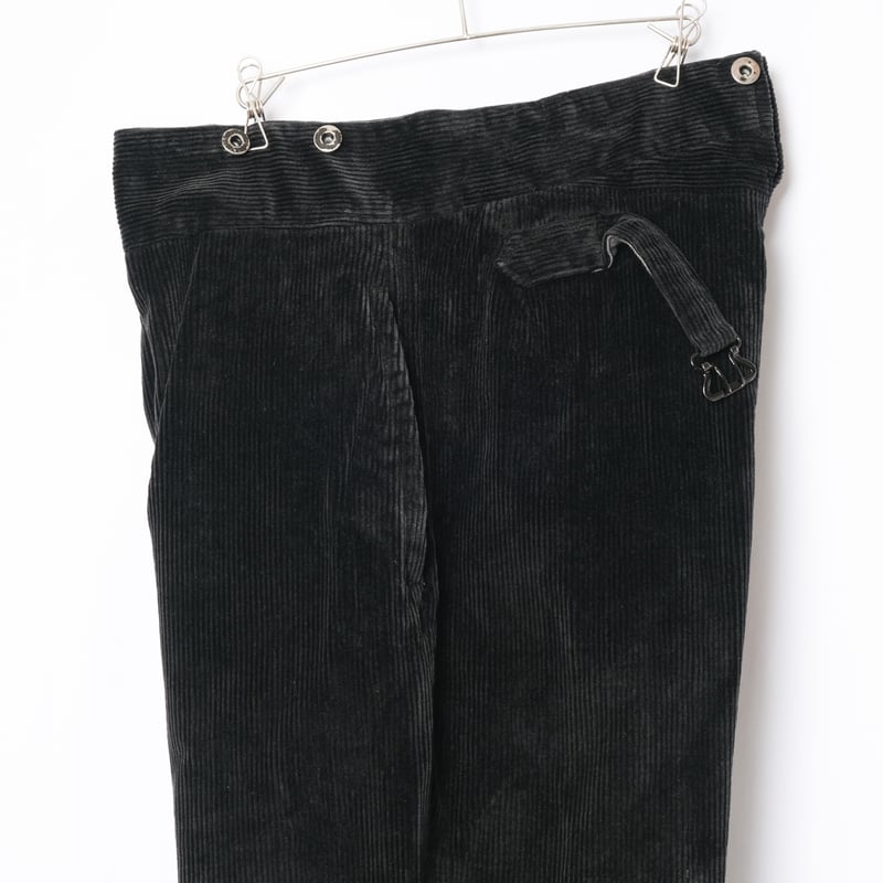 40-50s France Vintage VETVOR Black Corduroy Tro