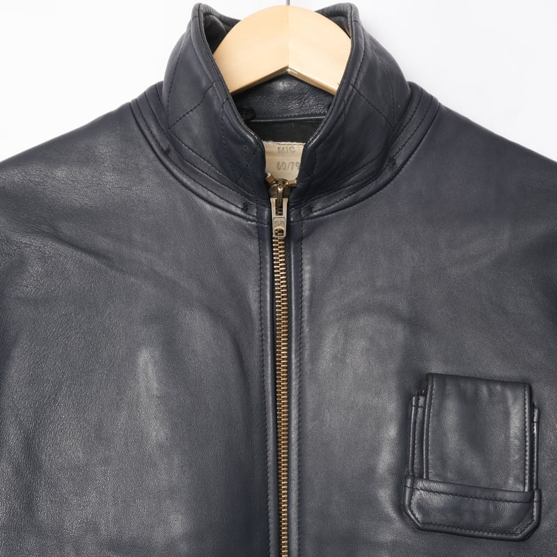 French Army Pilot Leather Jacket (Navy) Size96M