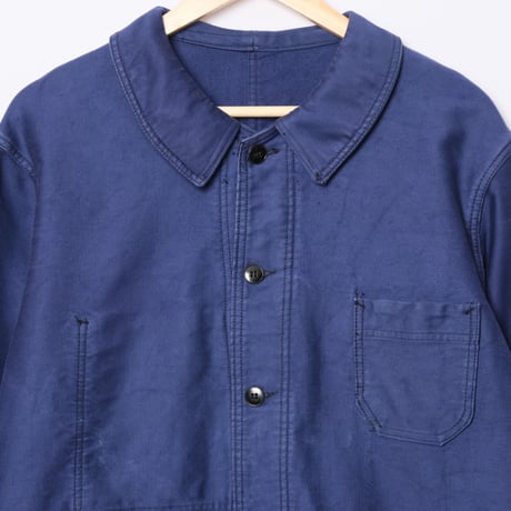 50-60s France Vintage Le Favori Blue Moleskin Jacket