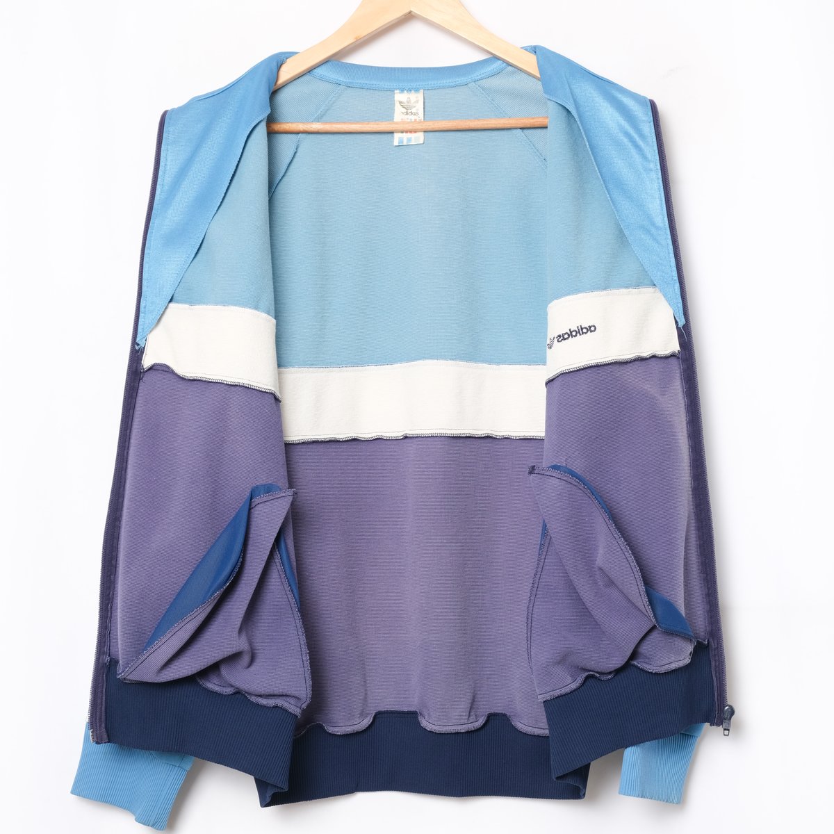 80s Vintage adidas Track Jacket Navy ×Light Blu