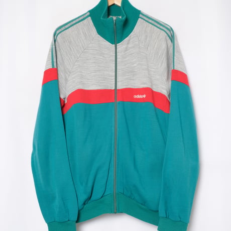 80s Vintage adidas Ventex Sweat Jacket Grey × Green  (Made in France)