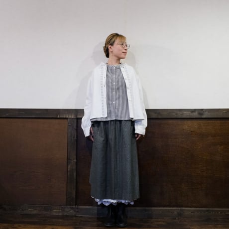 ‐1920s French Antique Stripe Cotton farmers Blouse