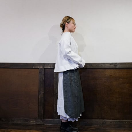 ‐1920s French Antique Stripe Cotton farmers Blouse