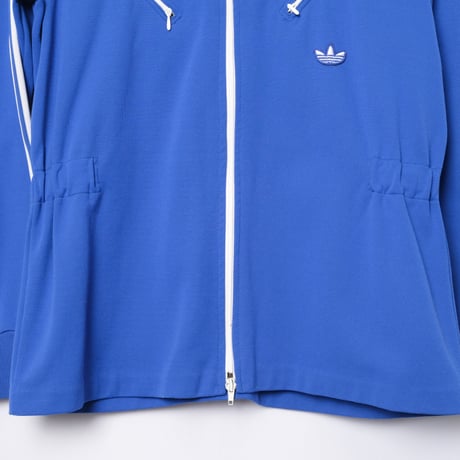 70s Vintage adidas Track Jacket With Hood Blue × White (Made in West Germany)