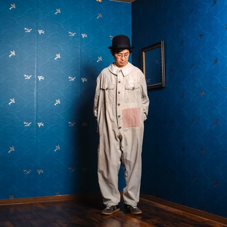 30s−40s French Vintage Cotton Twill Jumpsuit