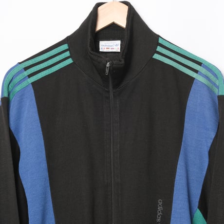 80s Vintage adidas Ventex Knit Track Jacket Black （Made in France)