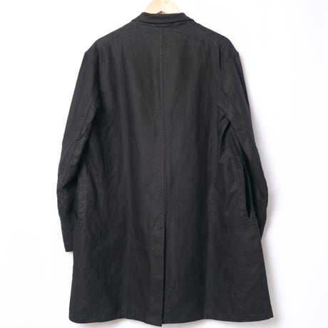 40s France Vintage Indigo Linen Maquignon Coat Dead Stock