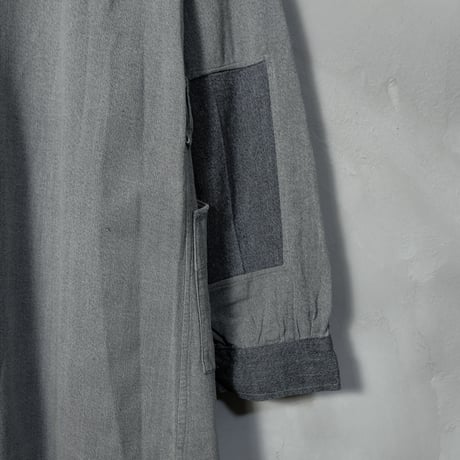40-50s France Vintage DELUZET MICHEL Black Chambray Atelier Coat