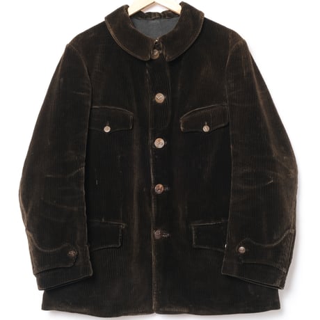 30-40s France Vintage Brown Corduroy Hunting Jacket