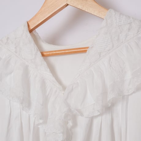 French Antique Cotton Lace Night Dress