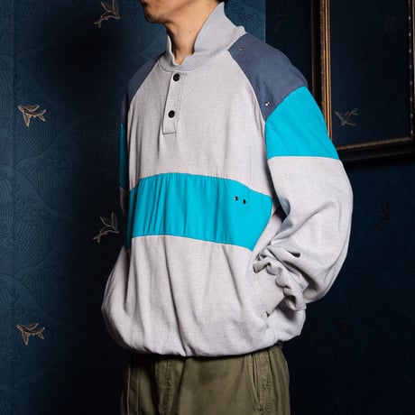 70-80s Vintage adidas Sweat Light Grey× LightBlue