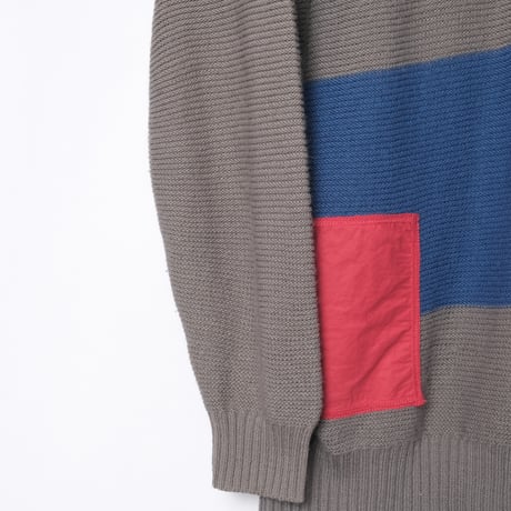 80s Vintage adidas Knit Pullover Light Blue × Gray (Made in West Germany)