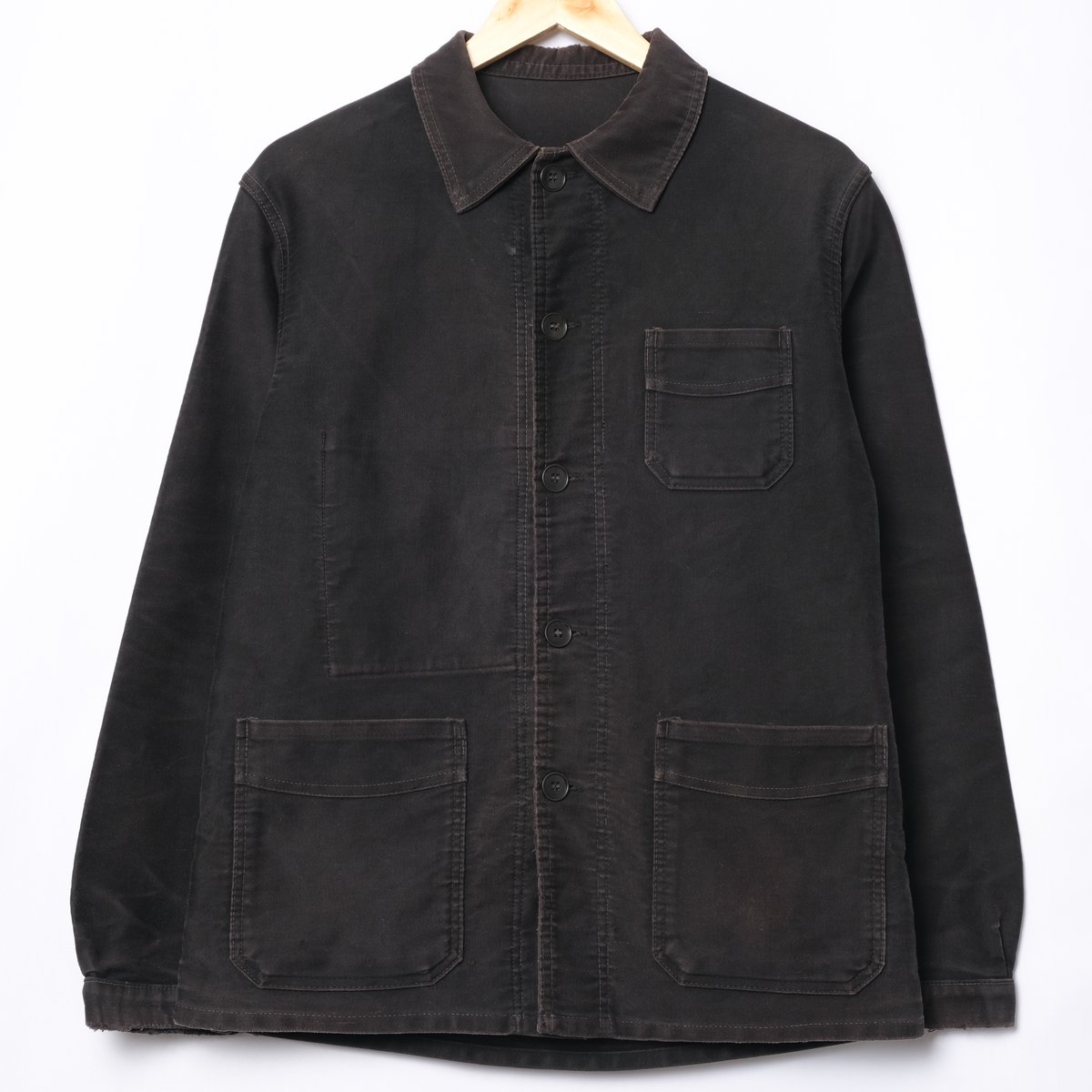 LE MONT ST MICHELブラックモールスキン ジャケット 46 モンサンミッシェル ブラックモールスキンジャケット 46 デッド