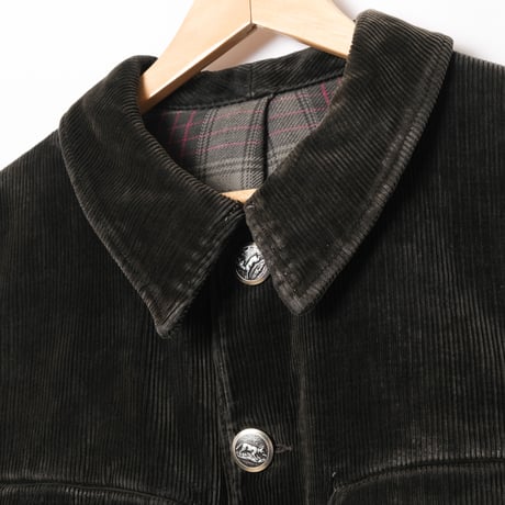 40-50s France Vintage La Favorite Dark Brown Corduroy Hunting Jacket