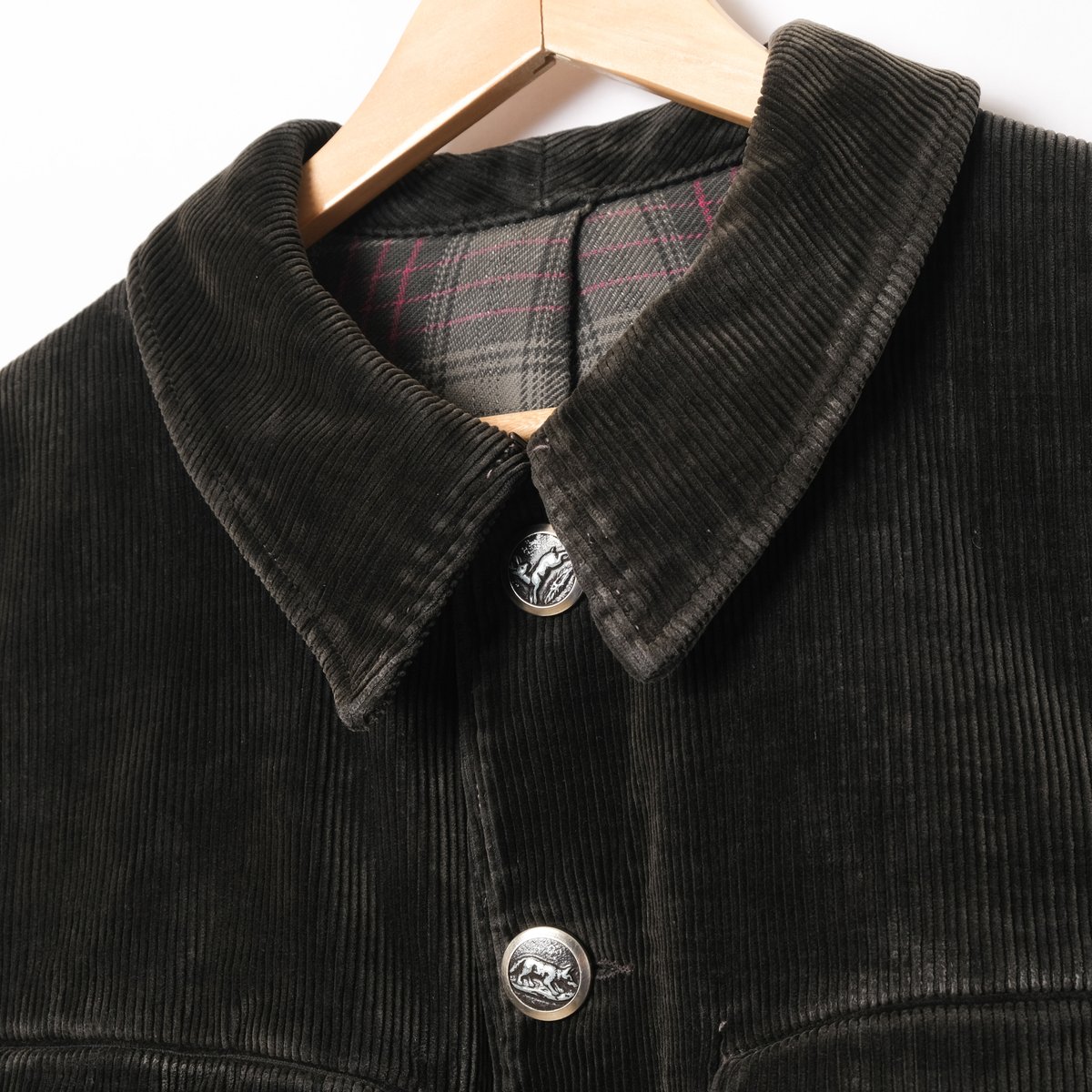 コーデュロイジャケット　フレンチビンテージ　ブラック　vintage 太畝 ビンテージフレンチコーデュロイテーラードジャケット [resize