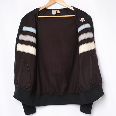70-80s Vintage adidas Ventex Track Jacket Model First Black× Light Blue (Made in France)