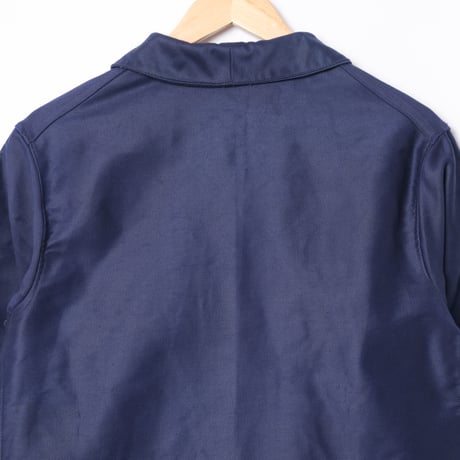 60s France Vintage A St Michel Blue Moleskin Work Jacket Dead Stock