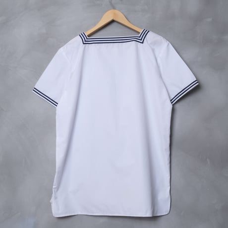 70-80s French Army Marine Nationale Short Sleeve Shirt（White）