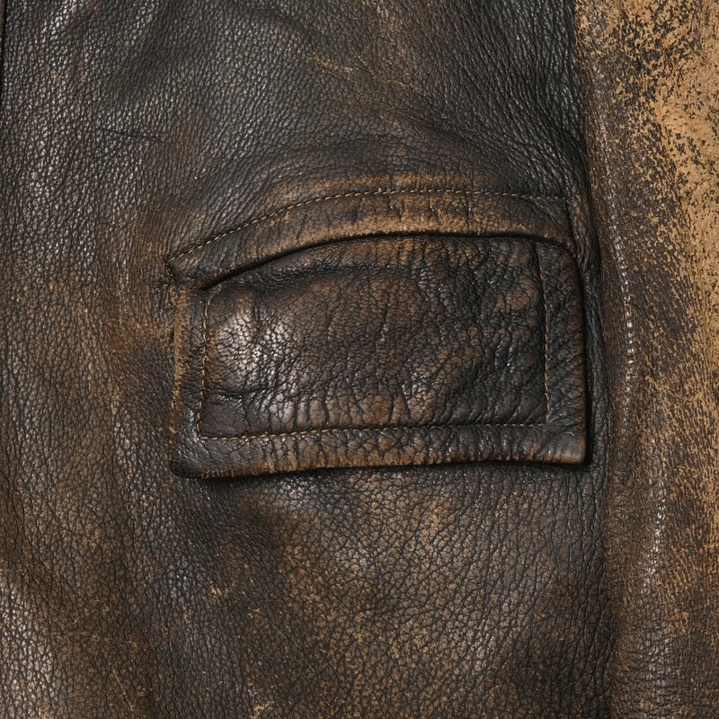 40s Sweden Vintage Double Breasted Leather Jac